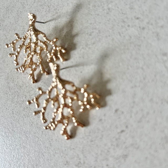 Gold coral pierced
