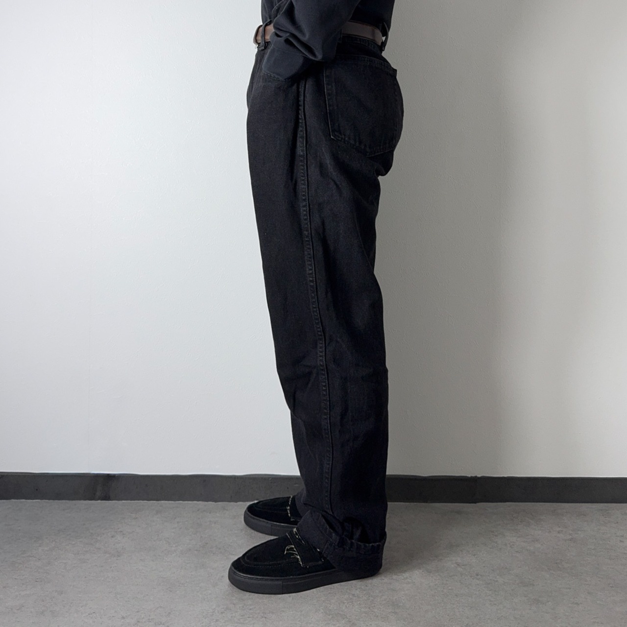 RUSTLER black denim W38L32 古着 - 6