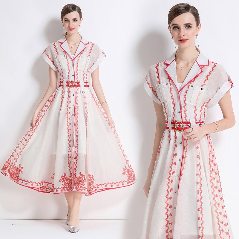 【dress】折り襟ワンピース M32934