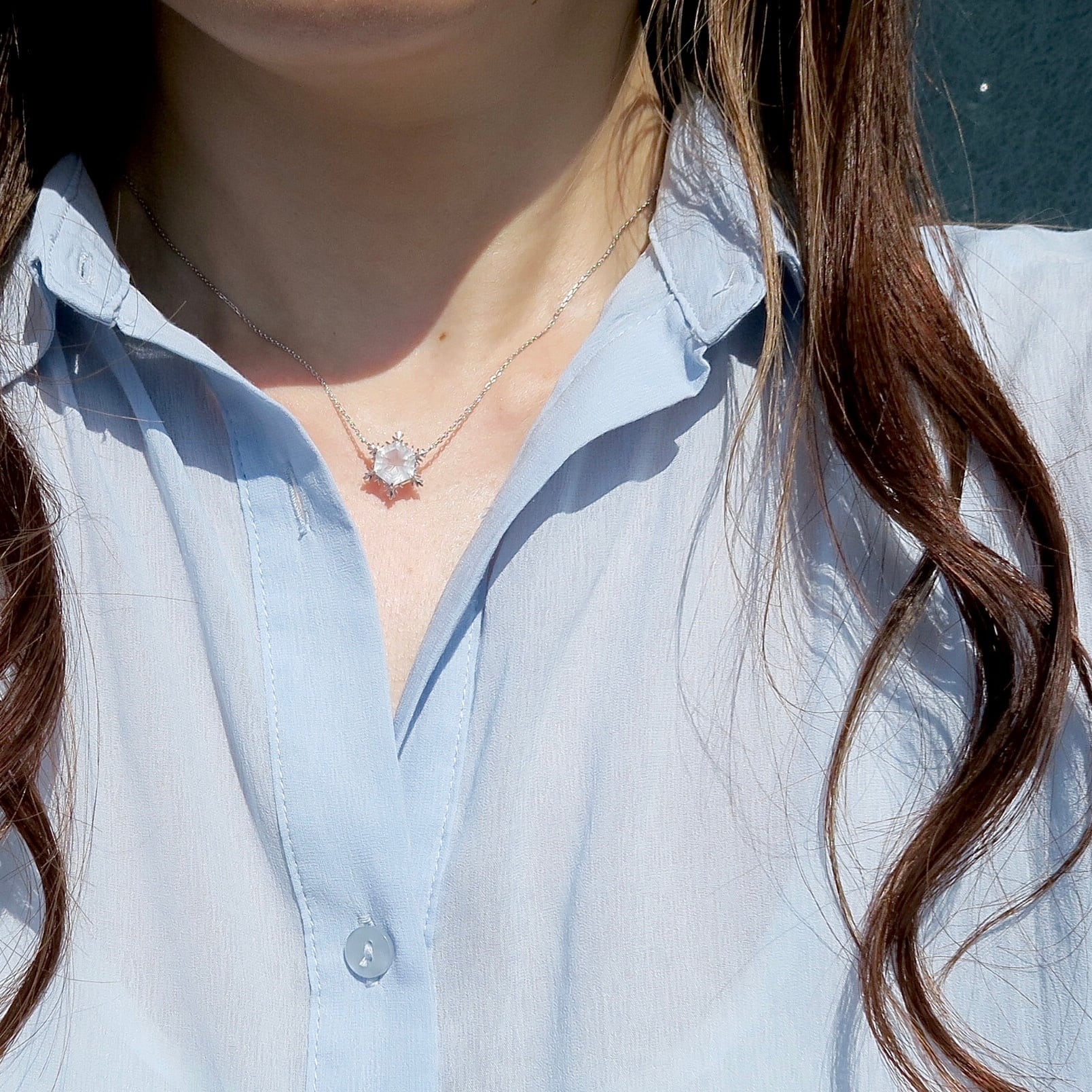 ゆきんこ専用)ブルーダイヤモンドネックレスのみ 40センチ ゆきんこ専用)ブルーダイヤモンドネックレスのみ 40センチ