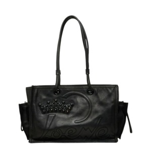 ロエベ クラウンスタッズ ショッパートート トートバッグ ショルダーバッグ ブラック レザー レディース LOEWE 中古