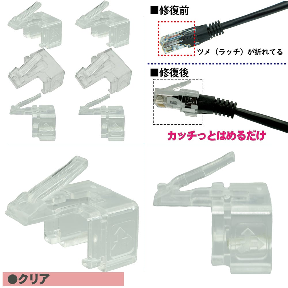 エスエスエーサービス LANケーブルのツメが折れても大丈夫! 被せるだけ