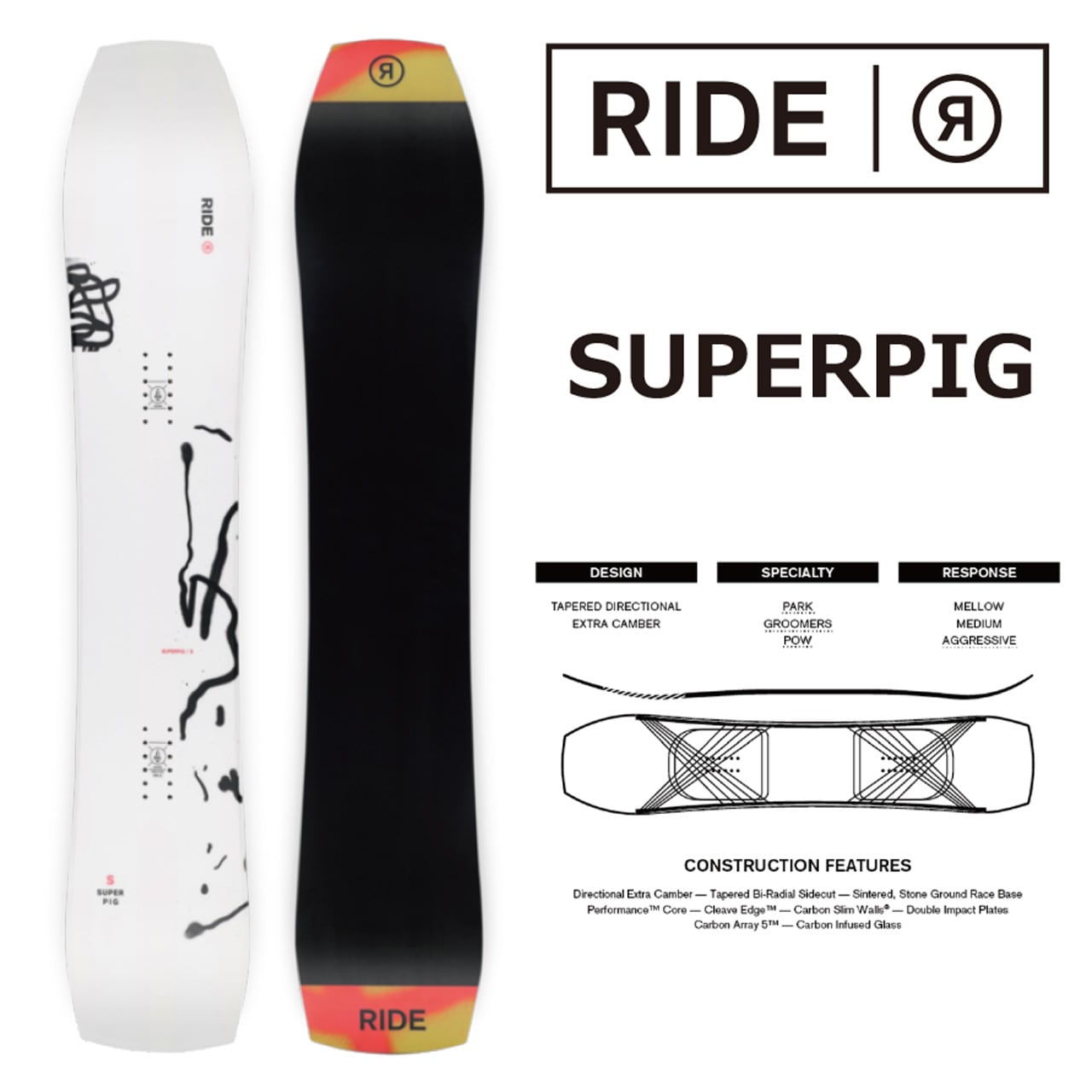 パウダーボードライド SUPERPIG 151cm