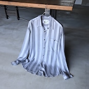 SHIRT7(グーチヴィスコースストライプロングスリーブシャツデッドストック)