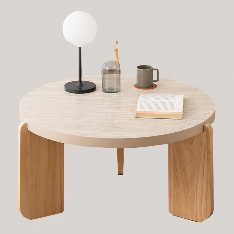 丸テーブル 高さ38cm ローテーブル 丸 83cm おしゃれ 大理石調 テーブル ロータイプ 韓国インテリア 可愛い 円形 小さめ ラウンドテーブル センターテーブル 木脚 北欧 ネストテーブル シンプル ベージュ ホワイト 組立品 azm-0040