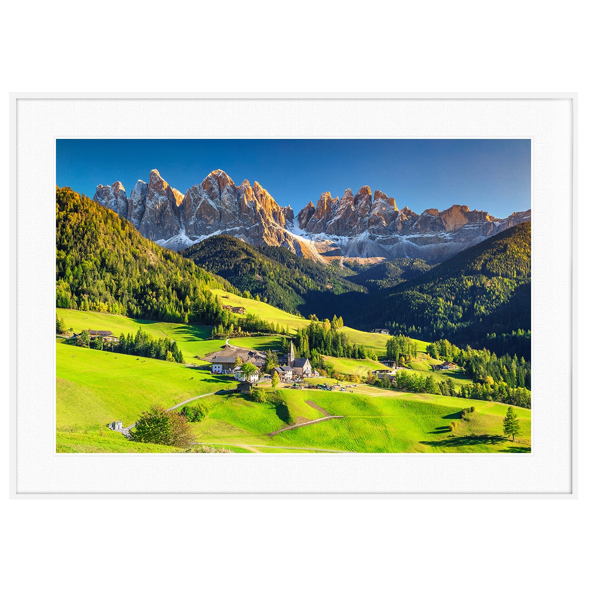 イタリア写真 ドロミテ サンタ・マッダレーナ インテリア アートフォトポスター額装 AS4718