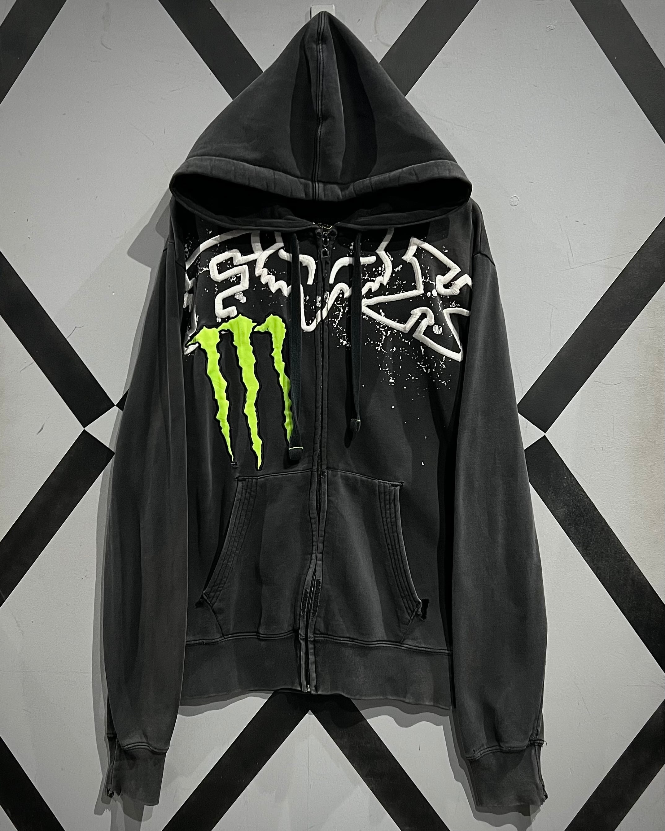 X vintage】“MONSTER ENERGY”“FOX RACING”Embroidery Loose Zip Up