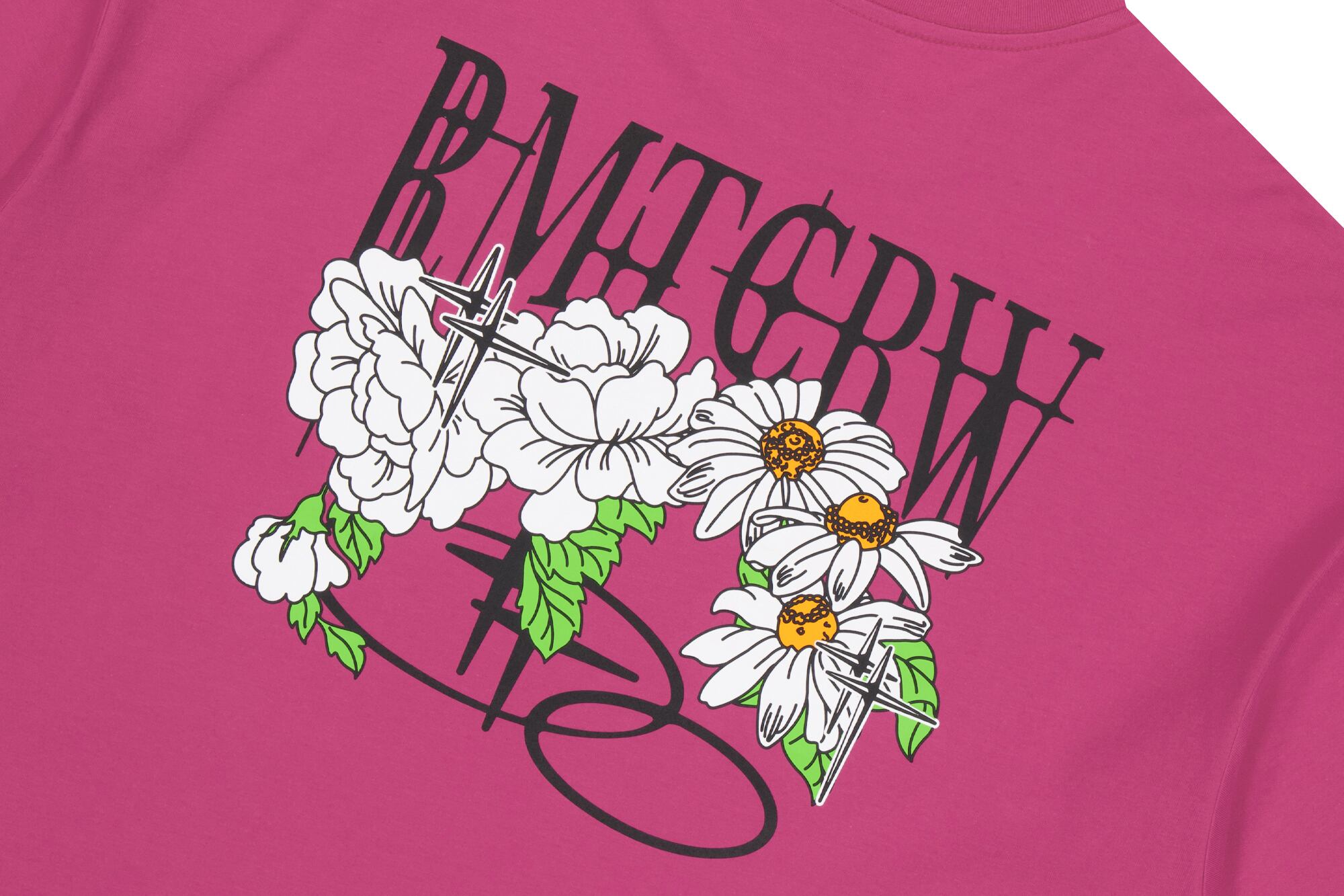 ★ROMANTIC CROWN★送料込★韓国★VOLUME LOGO FLOWER TEE SHIRT VOLUME LOGO FLOWER TEE SHIRT_PINK | ROMANTIC CROWN