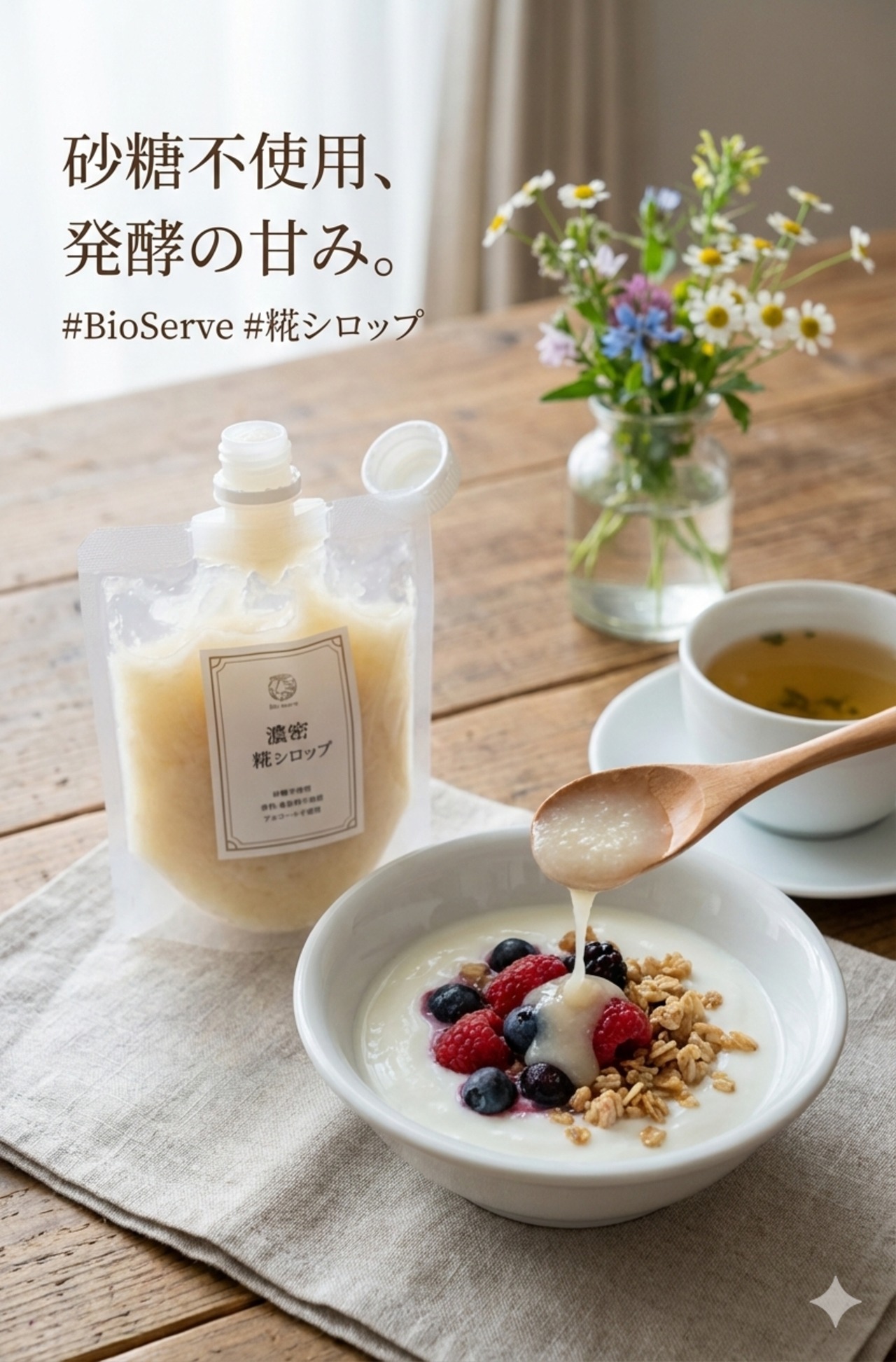 【砂糖不使用】濃密糀シロップ｜450年の伝統が生んだ天然甘味料 150g