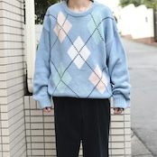 Eddie Bauer argyle pattern cotton knit