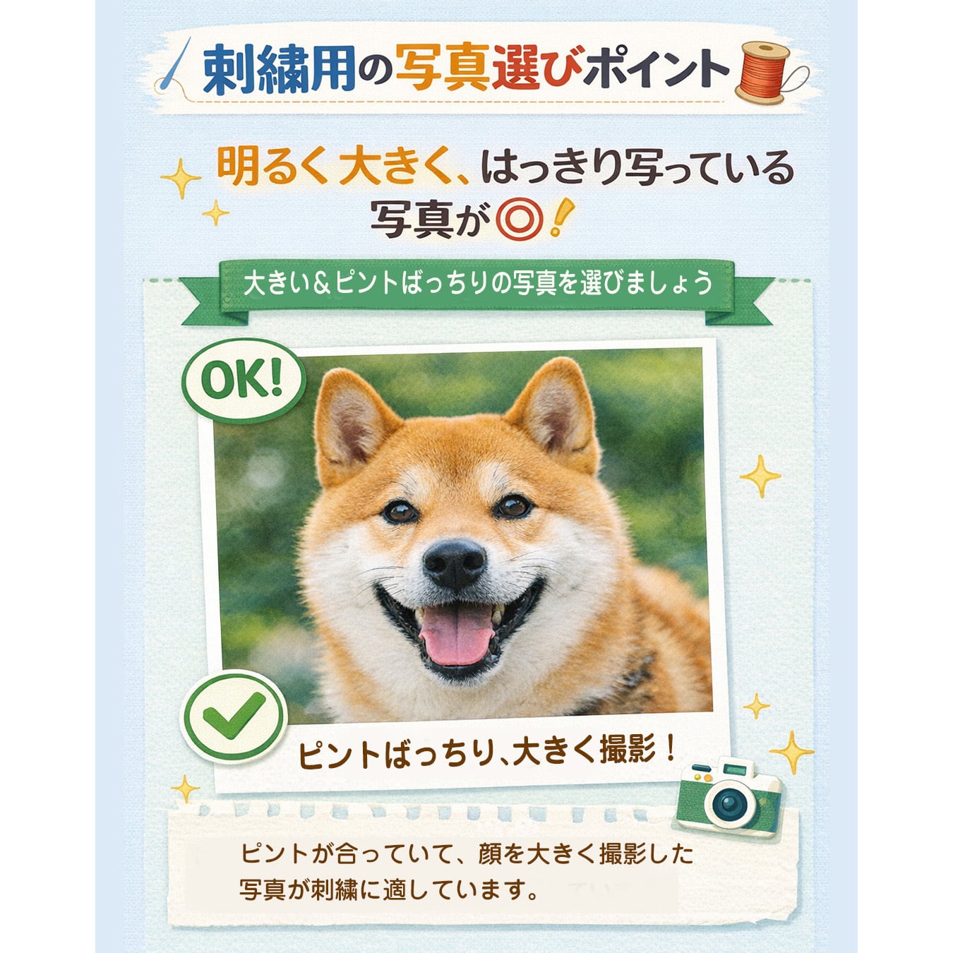 Tシャツにリアル刺繍】愛おしいペットの写真から作るうちの子刺繍