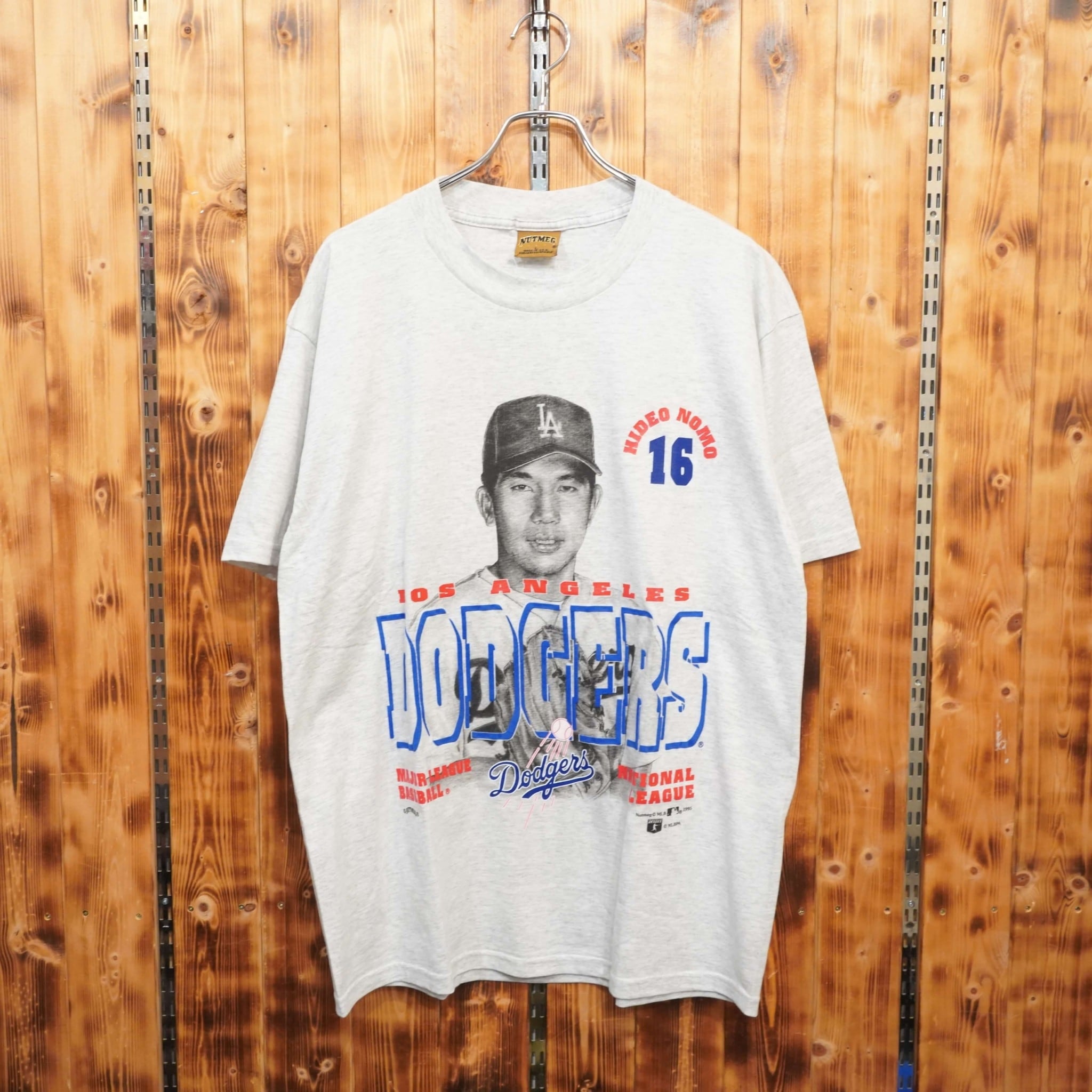 90s nutmeg 野茂英雄 Los Angeles dodgers Tシャツ L/usa製 
