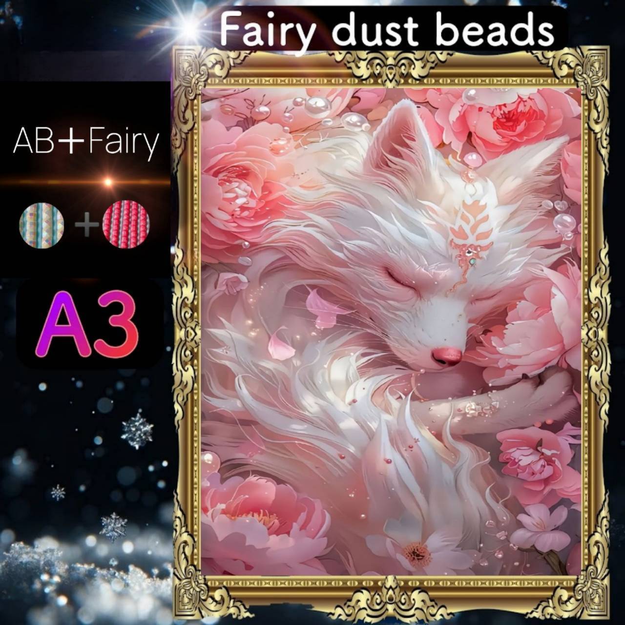 AB(オーロラ)+fairy各3色入り!四角ビーズ AB+fairy09ダイヤモンドアート