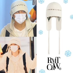 ★BTS テテ 着用!!【RMTCRW】HAND STITCH KNIT TROOPER HAT_OATMEAL