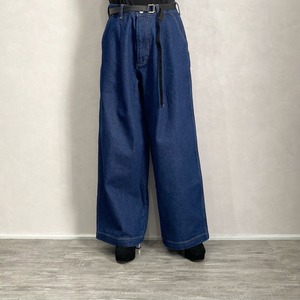 Denim wide pants / INDIGO【Many men many minds】