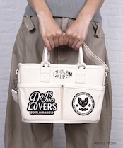 【直営限定ITEM】-TYPE B- パッチ×ペイントコンパクト3wayバッグ (IVORY) CQ-49501H