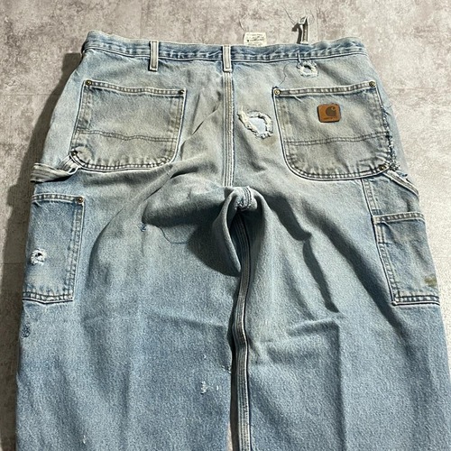 襤褸メキシコ製 デニム ダブルニー Carhartt B73 DST 38×30 詳細写真14