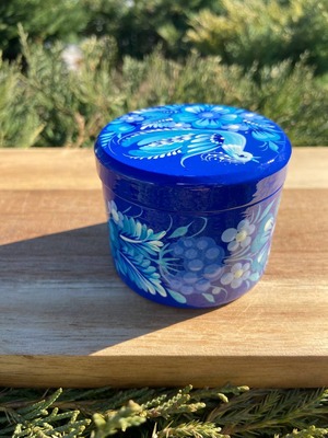 ペトリキウカ塗り　木製小物入れ・ジュエリーボックス（ティモシェンコ作）ウクライナ製