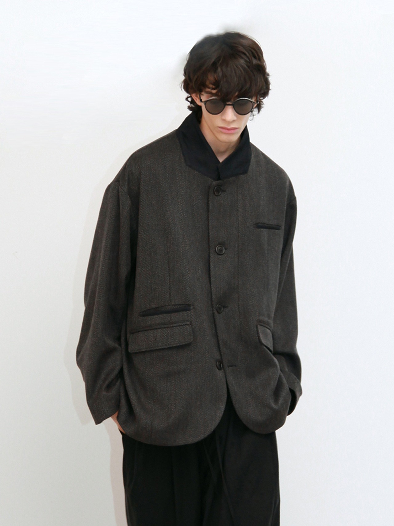 DECESOLO 25SS クラシック ヘリンボーンルーズブレザー