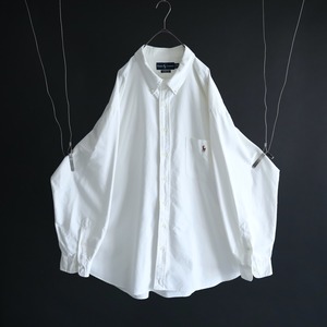 90s' " Ralph Lauren " over silhouette pony logo design white shirt