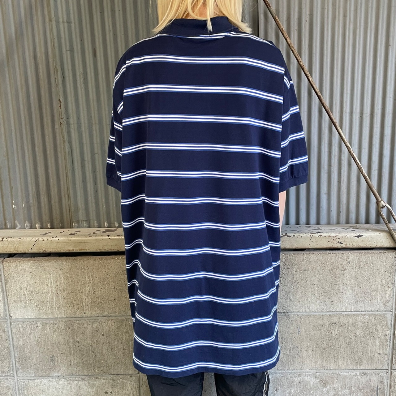 ビッグサイズ Polo by Ralph Lauren ボーダー柄 鹿の子 ポロシャツ 