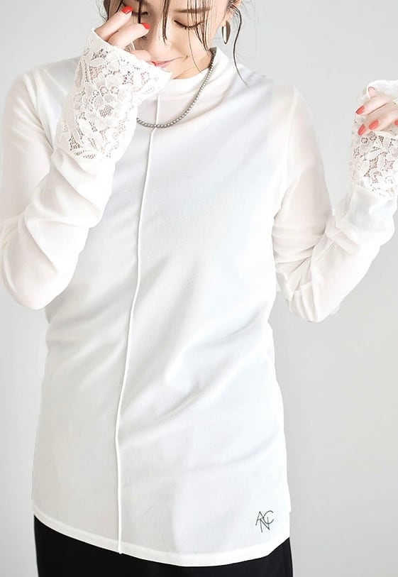 ANIECA 】Crew Neck Sheer Tops | valance 福井｜レディース セレクト