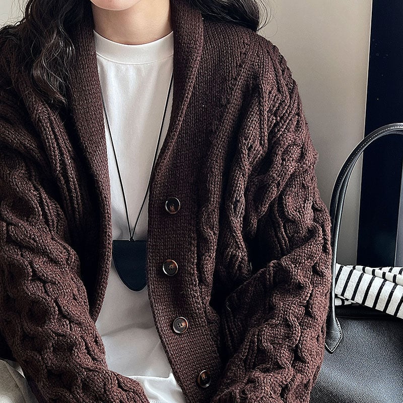 【outer】Vネックニットカーディガン Q7094