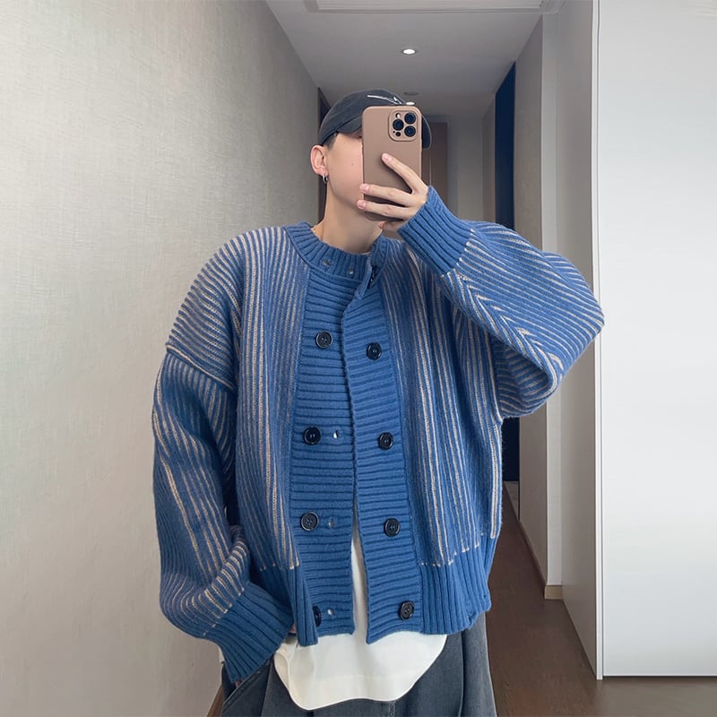 dannyandzeeボーダールーズニットアウター | mblueshop