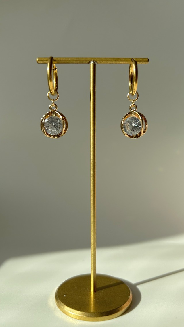 Round Crystal Charm　pierce/earring