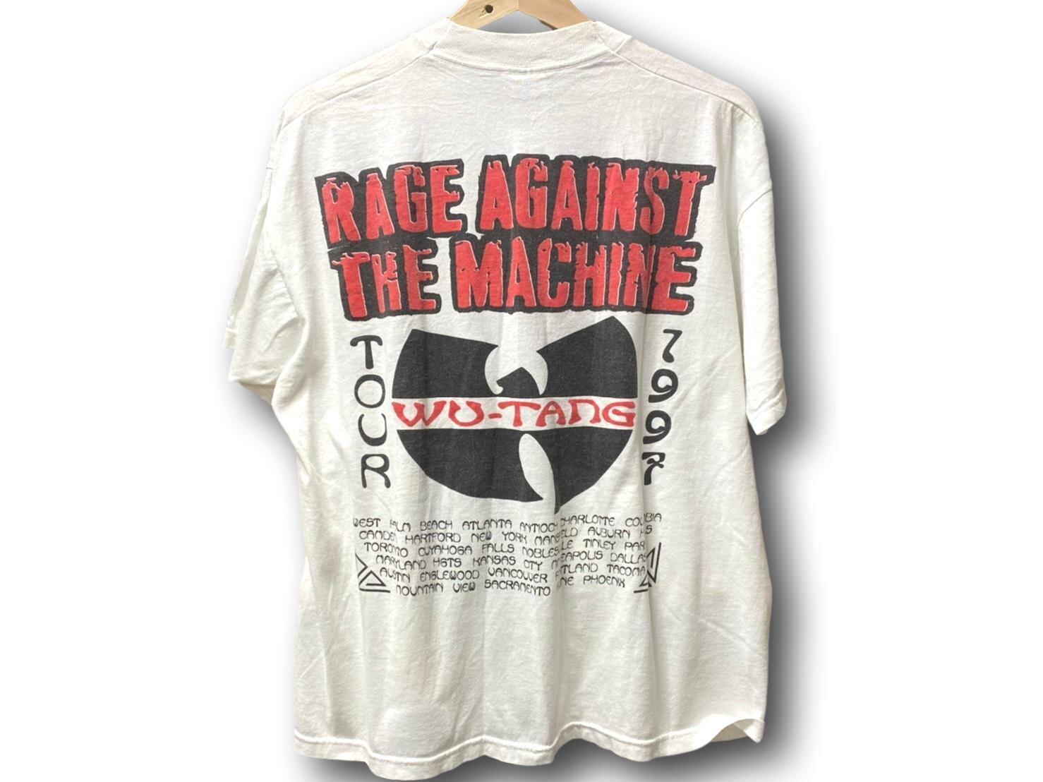 WU-TANG CLAN RAGE AGAINST THE MACHINE TOUR 1997 WHITE XL | BRAND 