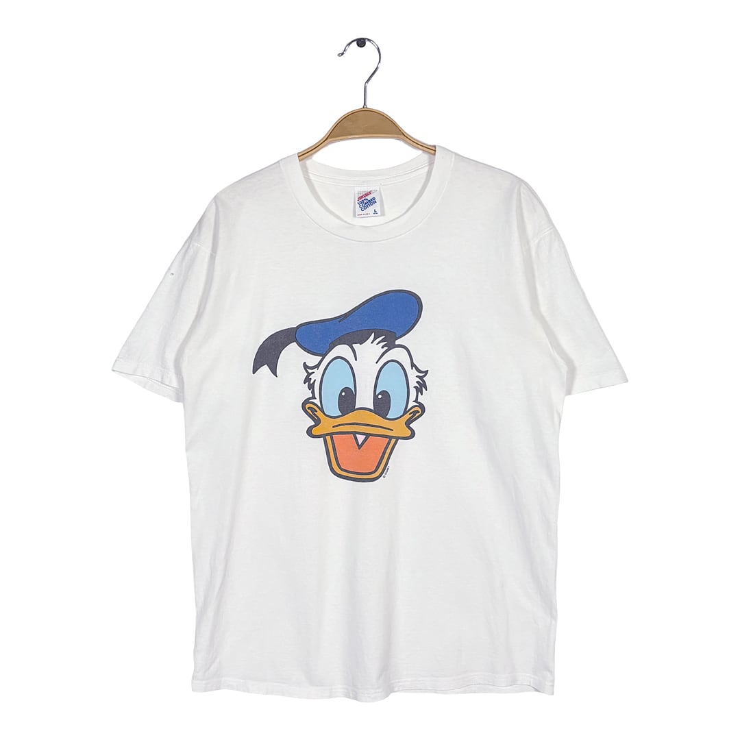 90s ドナルドダック USA製 ヴィンテージ Tシャツ ディズニーオフィシャル ホワイト DONALD DUCK ジャージーズ サイズL BB0792