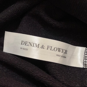 【DENIM&FLOWER】プリント スウェット トレーナー スカル ドクロ オールパターン 総柄 XL US古着