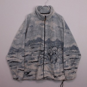 【Caka act2】Polar Bear Design Loose Fleece Jacket