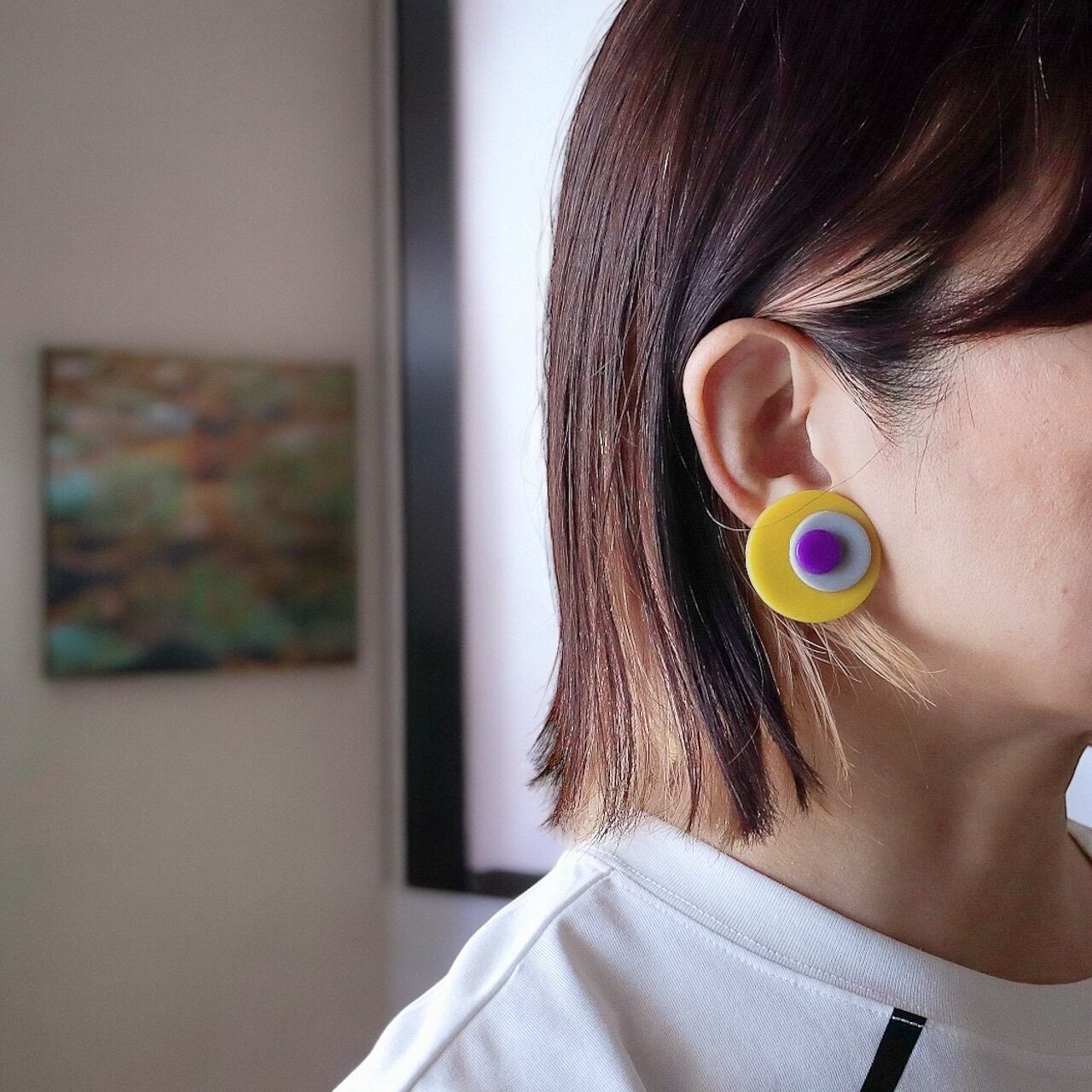 3ring『輪』パープルイエロー/イヤリング / ピアス / 46 | IROCHIKA