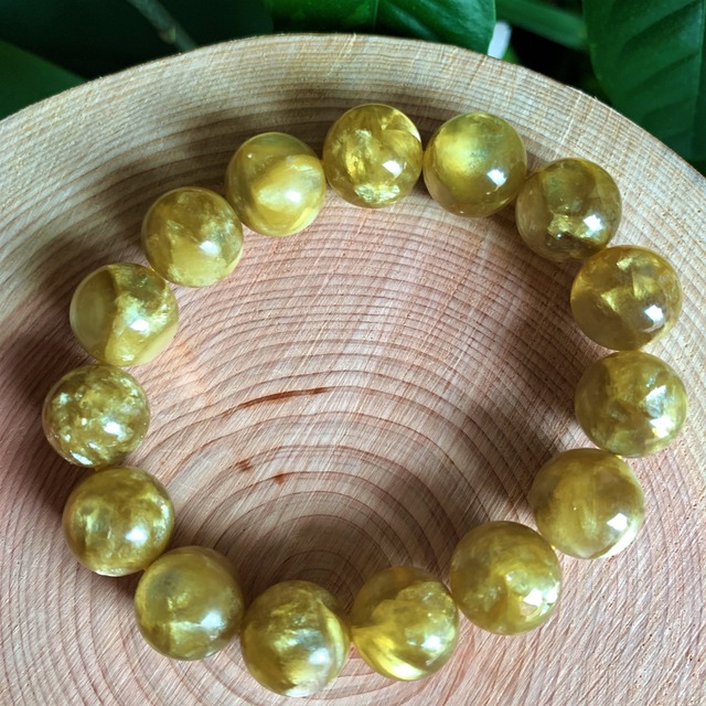 レア！雲母の輝き ゴールデンマイカ 約14mm 【ブレスレット】天然石 