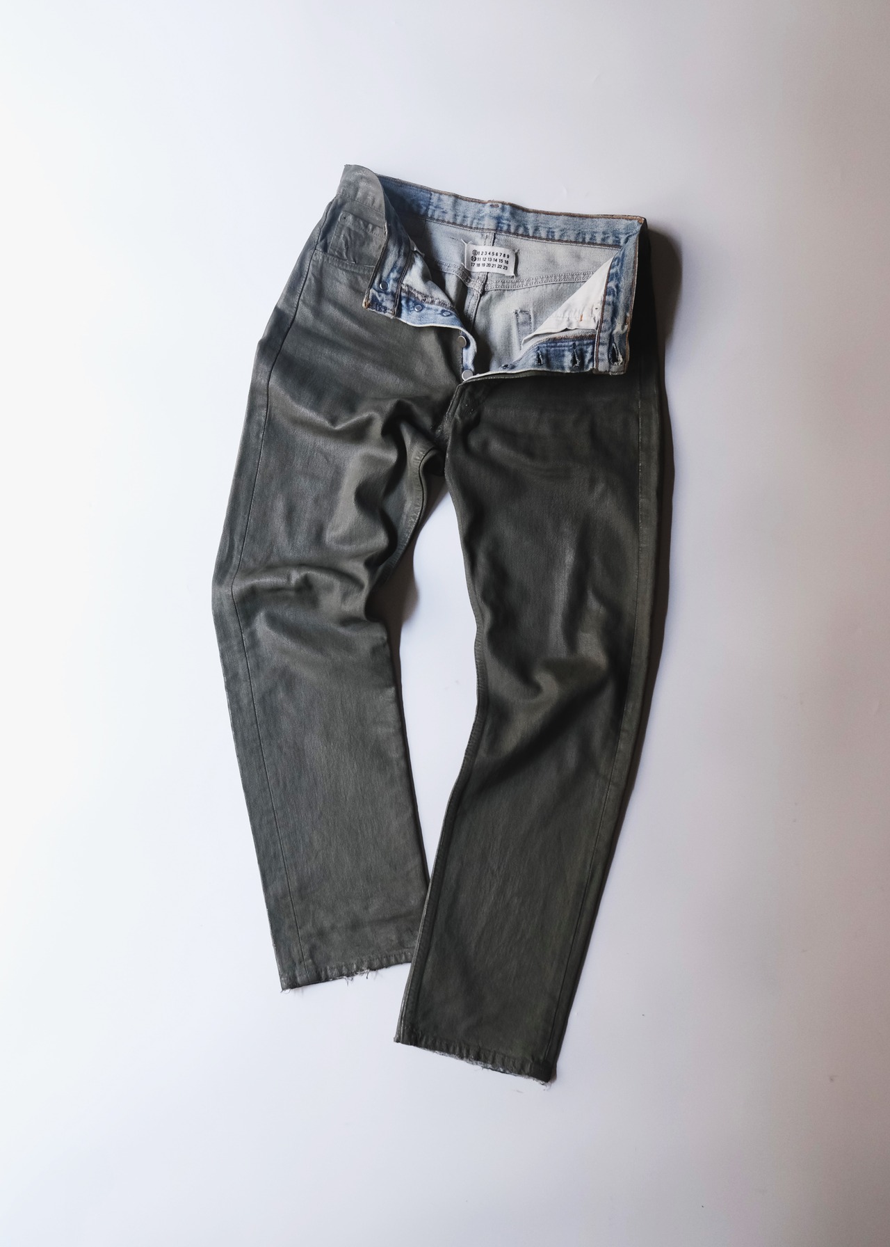 Martin Margiela 00AW artisanal coating straight jeans