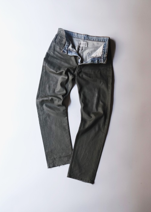 Martin Margiela 00AW artisanal coating straight jeans