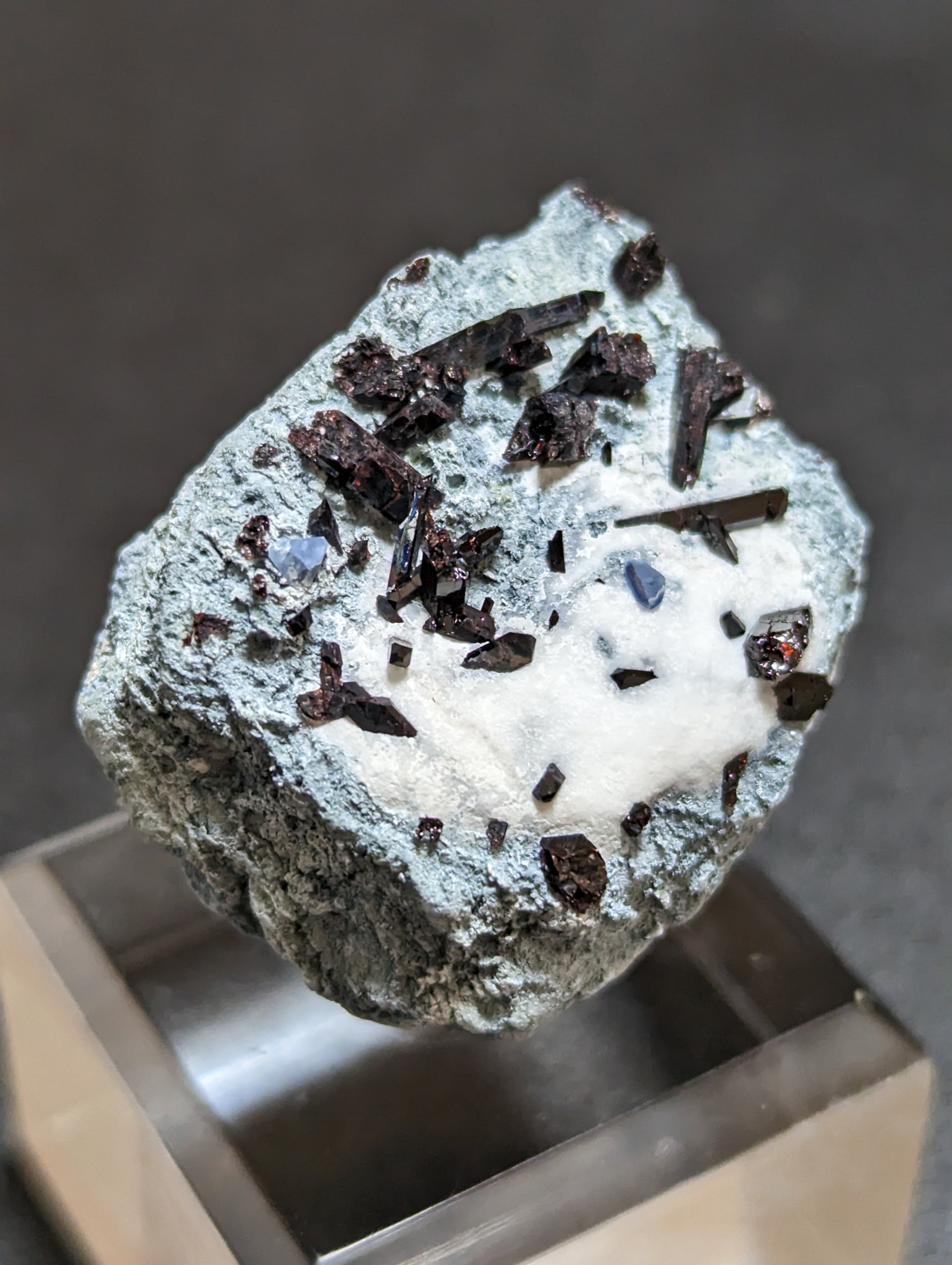 ベニトアイト w/ ネプチュナイト　鉱物