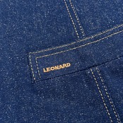 絹100% LEONARD レオナール 金ボタン シルク デニム 1B テーラードジャケット サイズ 11AR /レディース/D-HG-2