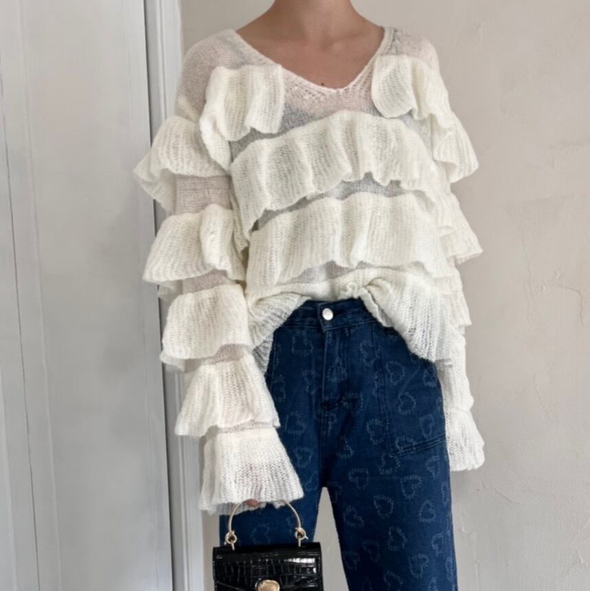 tiered sheer knit _LN0955