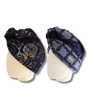 HAIR WRAP| Navy Lace