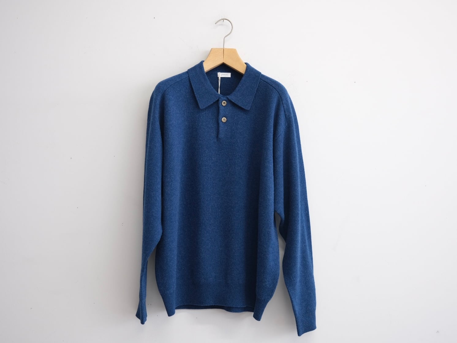 crepuscule“M-G Knit Polo Blue” | Lapel online store