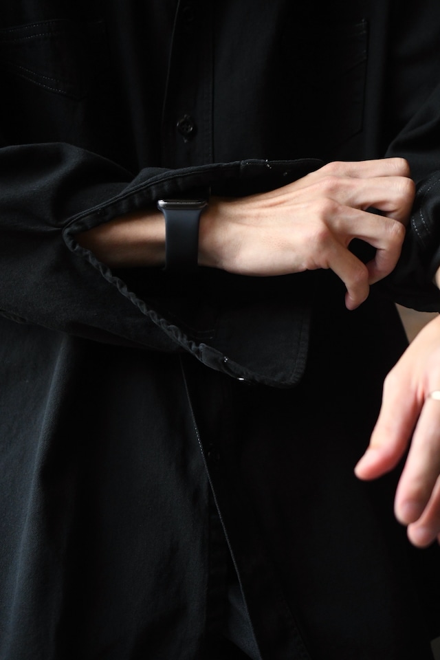 FOUNDOUR / BLACK DYED DENIM SHIRT