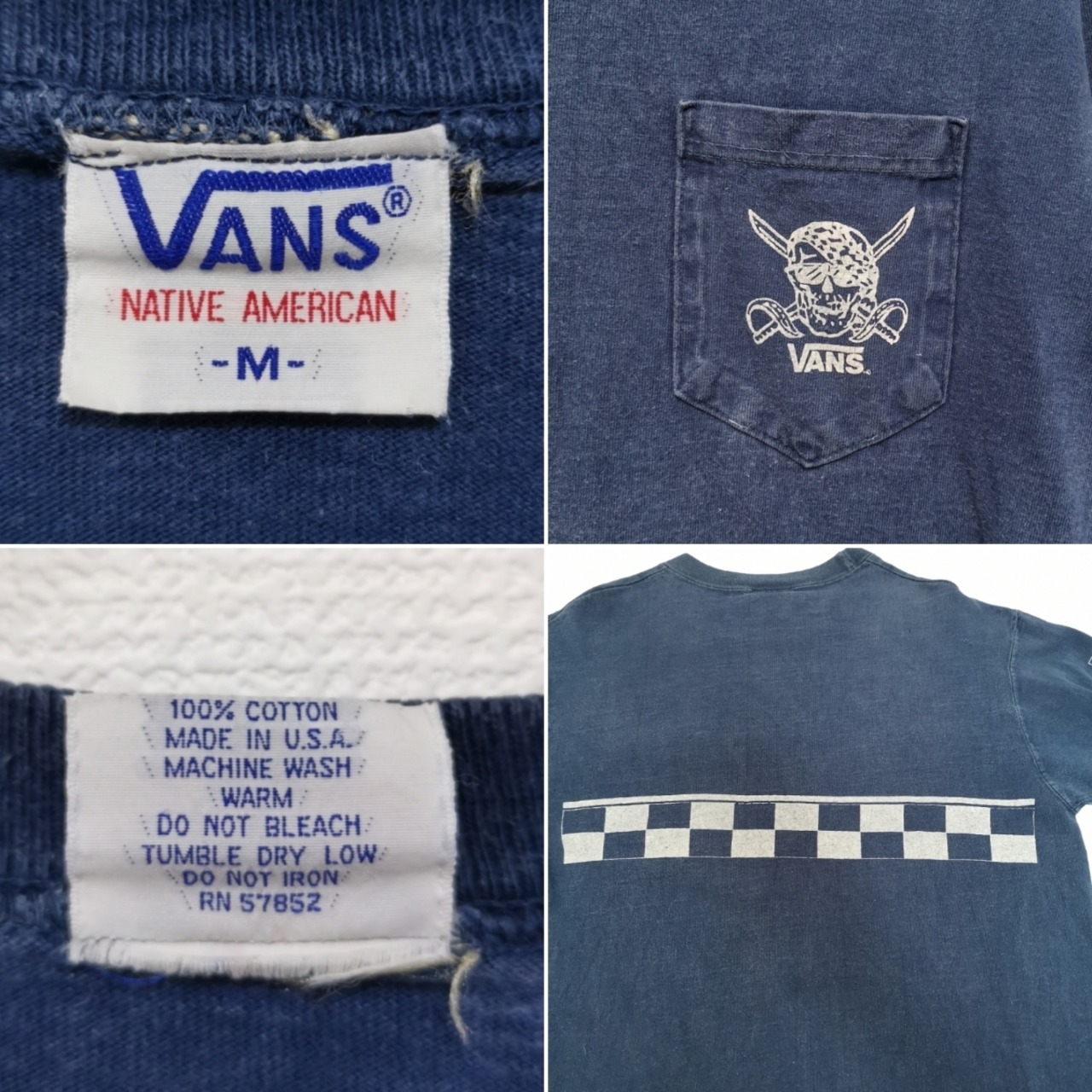 送料無料 M 90s VANS パイレーツ ポケット ロンT PIRATE Tシャツ 