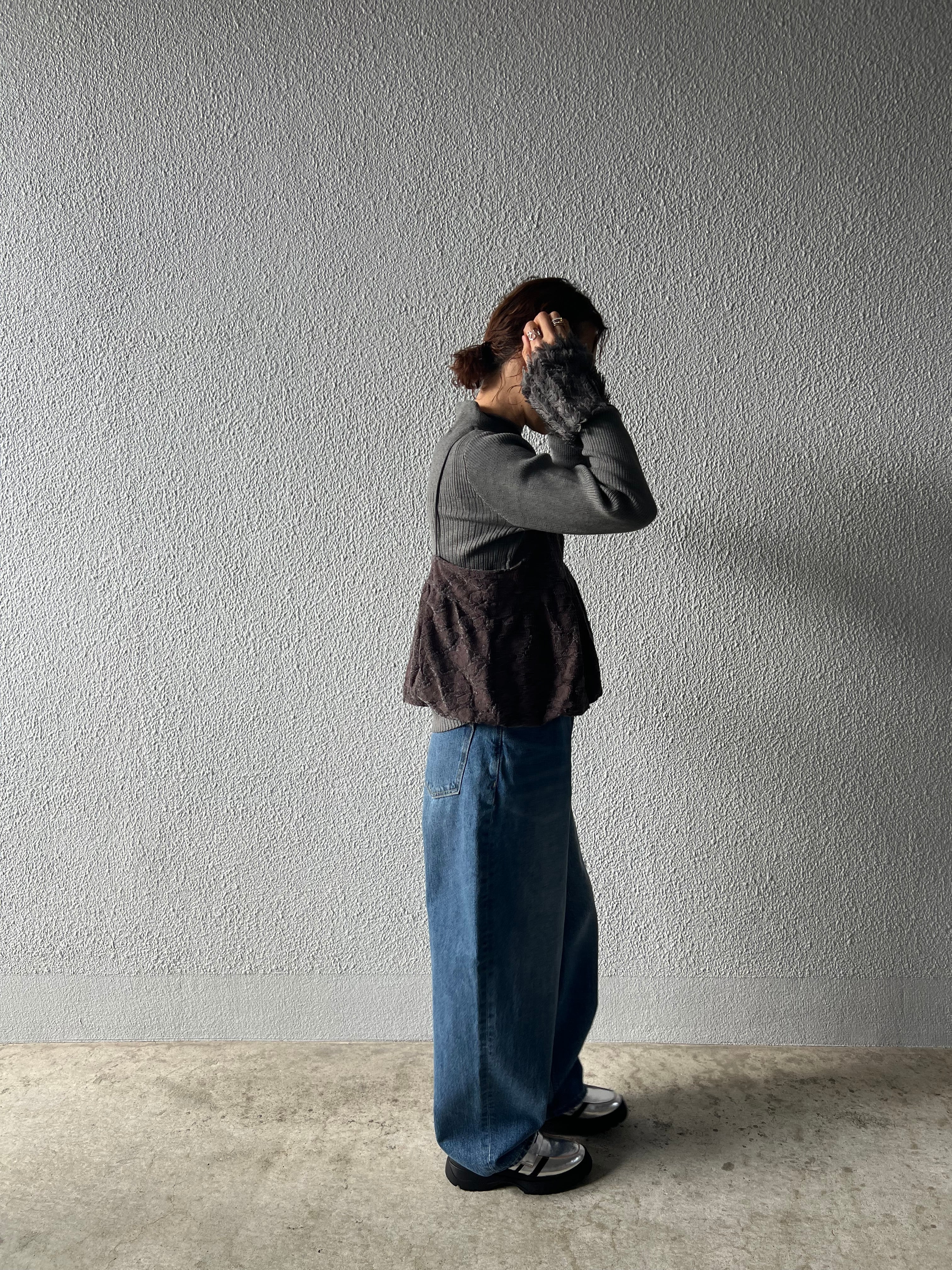 【SELECT】フリンジカフスリブニット 326720