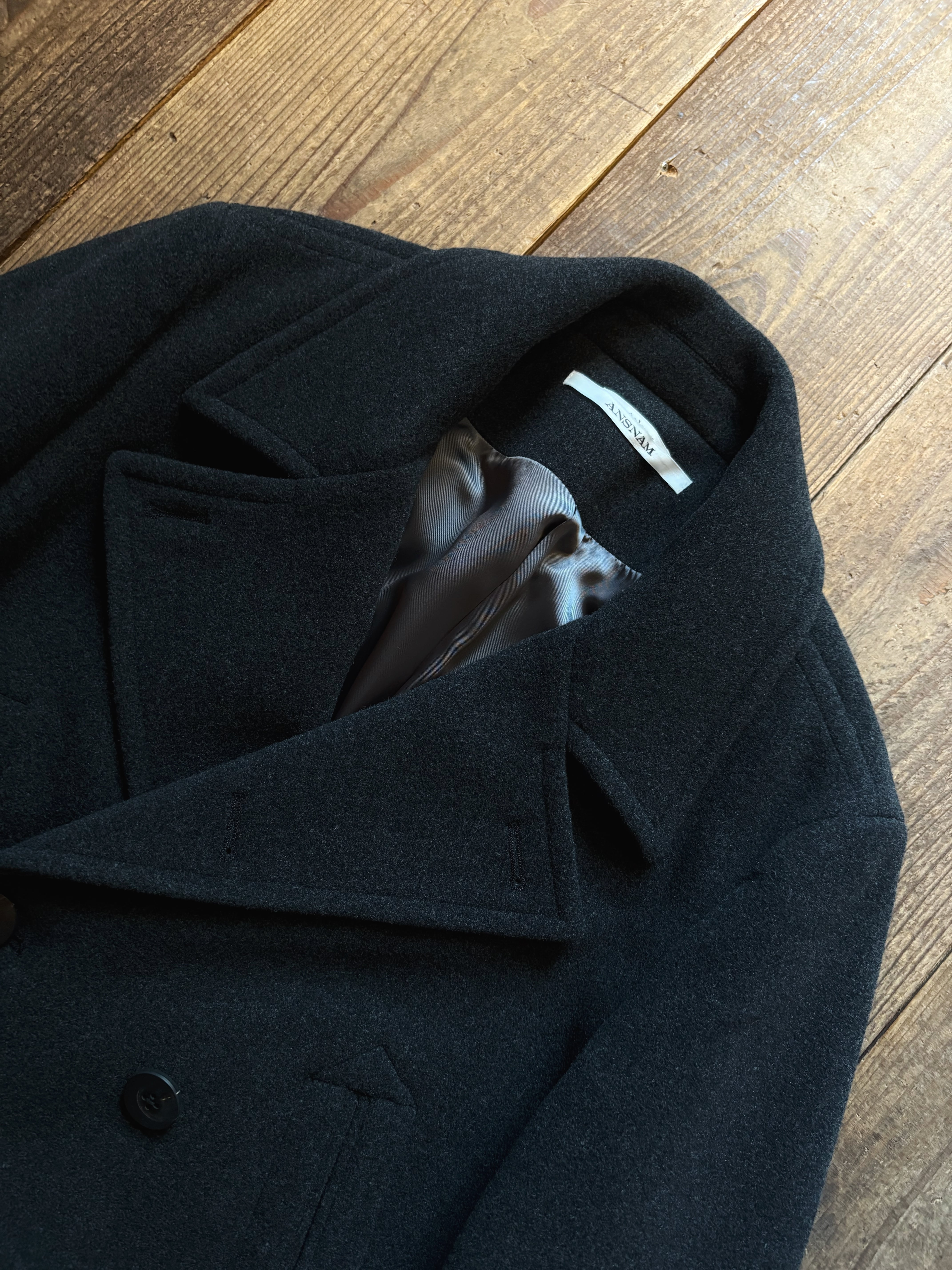 ANSNAM long p coat charcoal | TALE COCOON