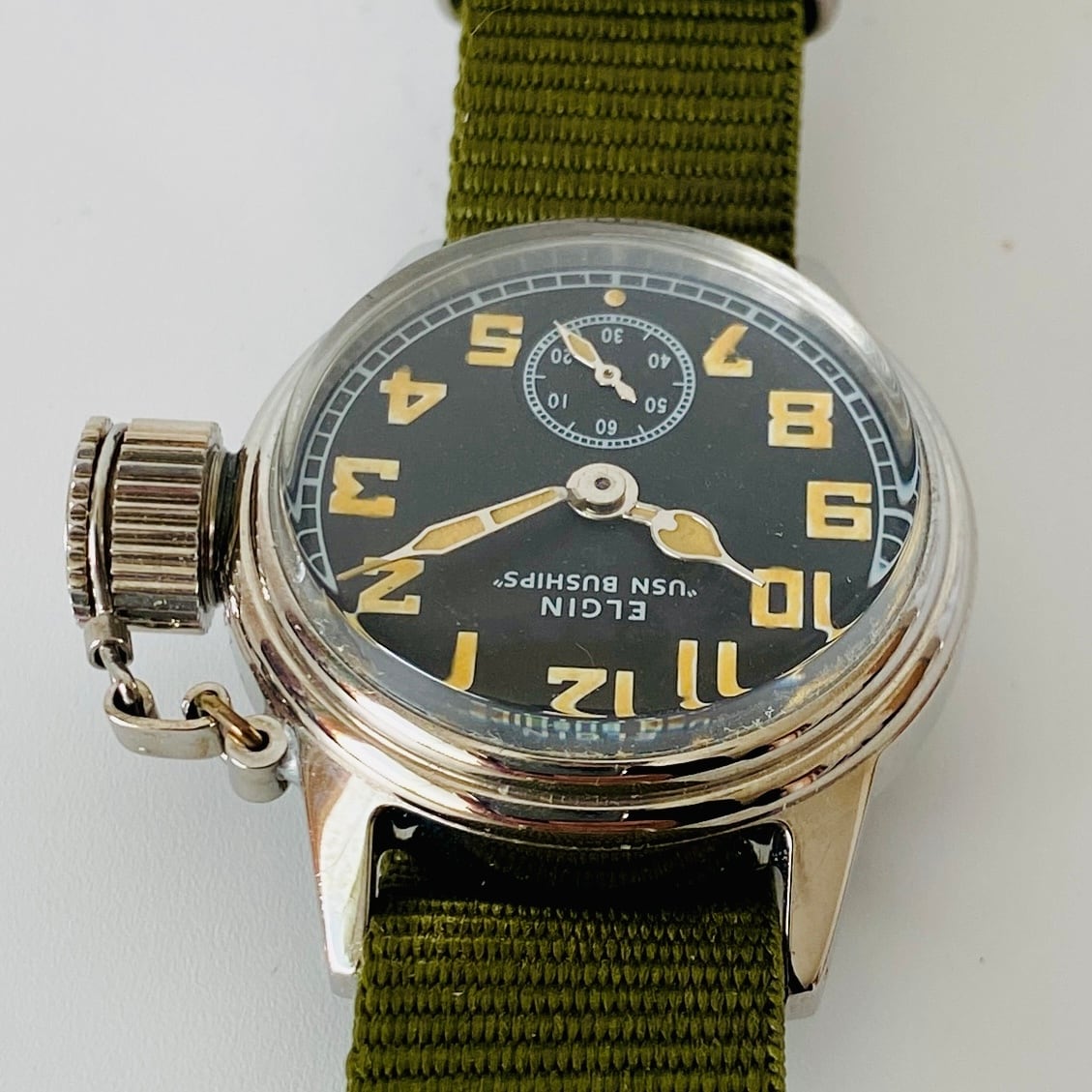 高級懐中時計 エルジン】UDT5/WW2/ミリタリー/腕時計/NATO/スモセコ