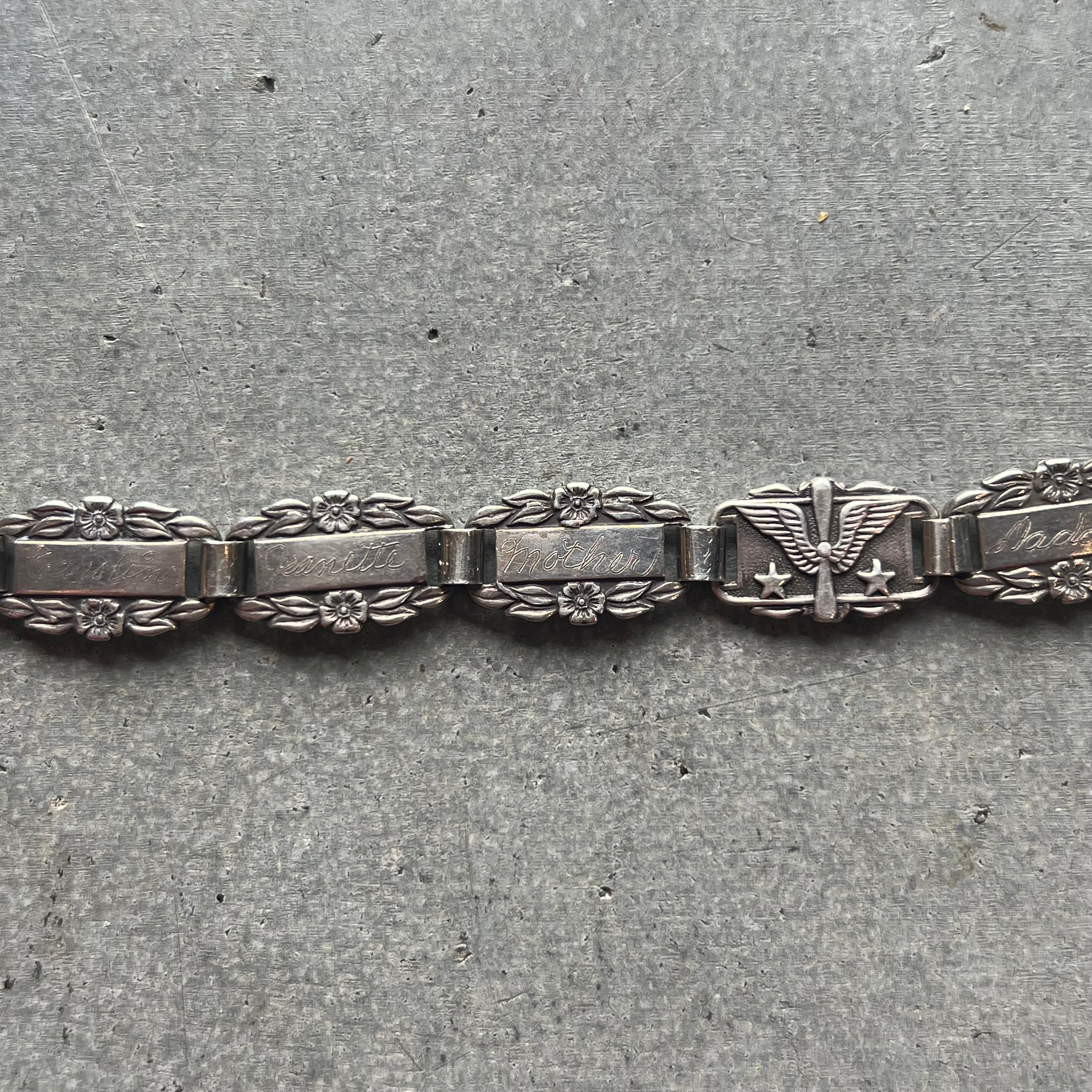 1940s WW2 USAAF SWEET HEART JEWELRY BRACELET | BUFF STOCK YARD