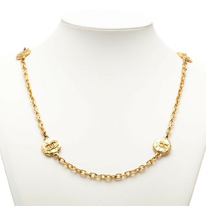 シャネル ココマーク ロゴ メダルモチーフ ロング ネックレス ゴールド メッキ レディース CHANEL 【中古】