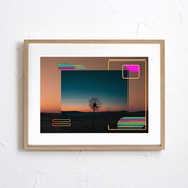 Neon Twilight Dandelion｜夕暮れの儚さと光が響き合うモダンアートポスター｜都会的センスで空間を彩るスタイリッシュインテリアにA2ポスター